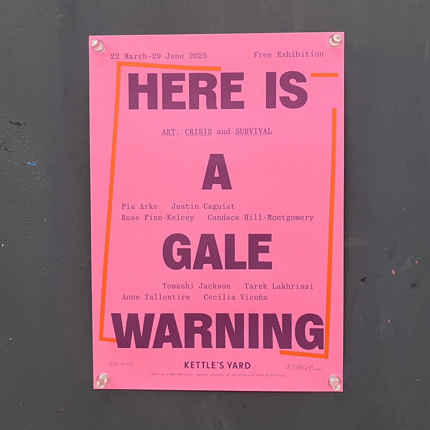Anne Tallentire Here is a Gale Warning Artist Edition Poster