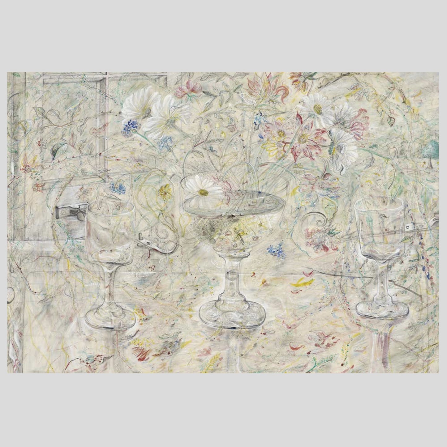 David Jones Flora in Calix Light Pack of 8 Greetings Cards