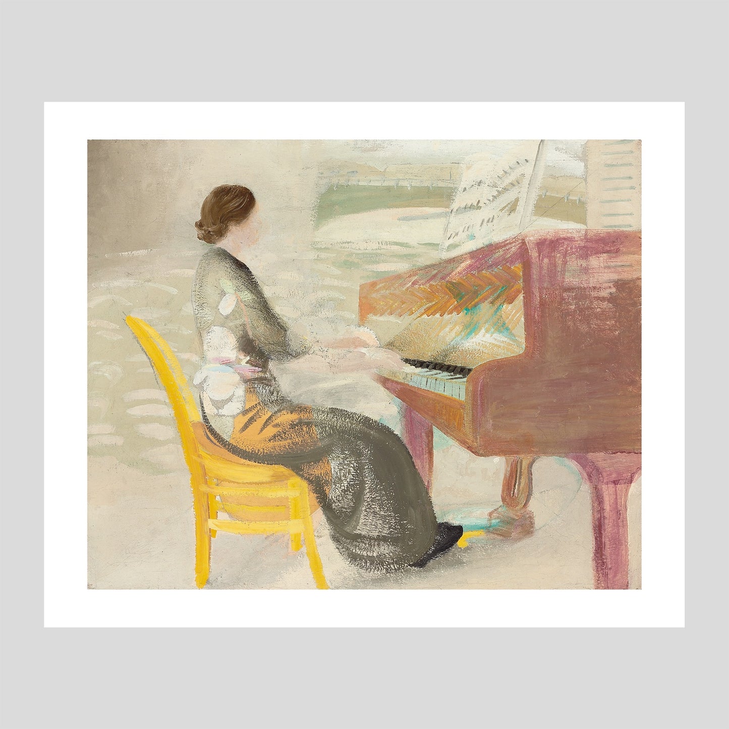 Winifred Nicholson Woman Playing the Piano Greetings Card