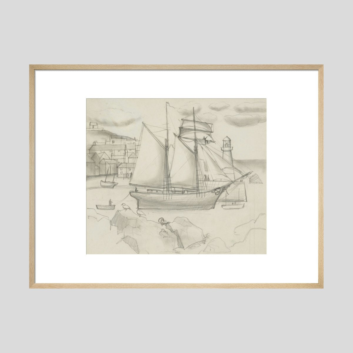 Christoper Wood Ship in Harbour Print
