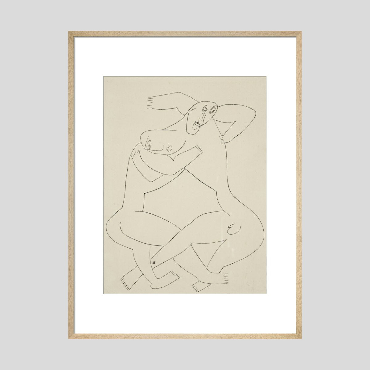 Henri Gaudier-Brzeska Two men wrestling Print