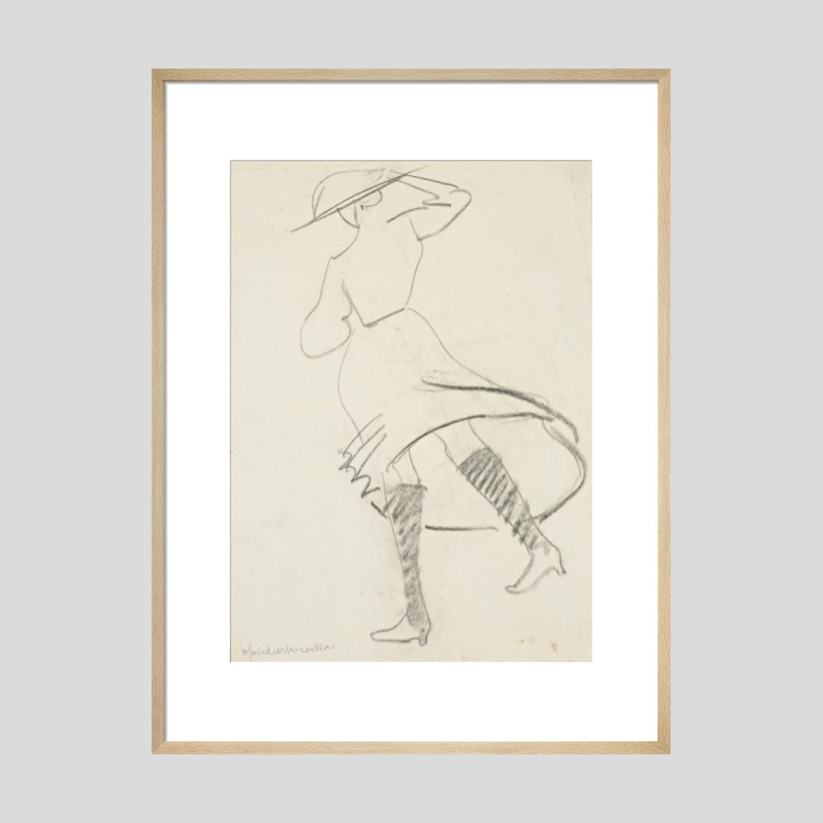 Henri Gaudier-Brzeska Girl with skirt blowing Print