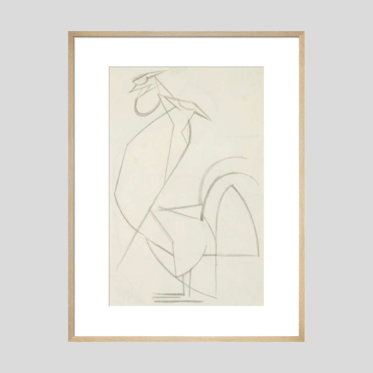 Henri Gaudier-Brzeska Cubist cock Print