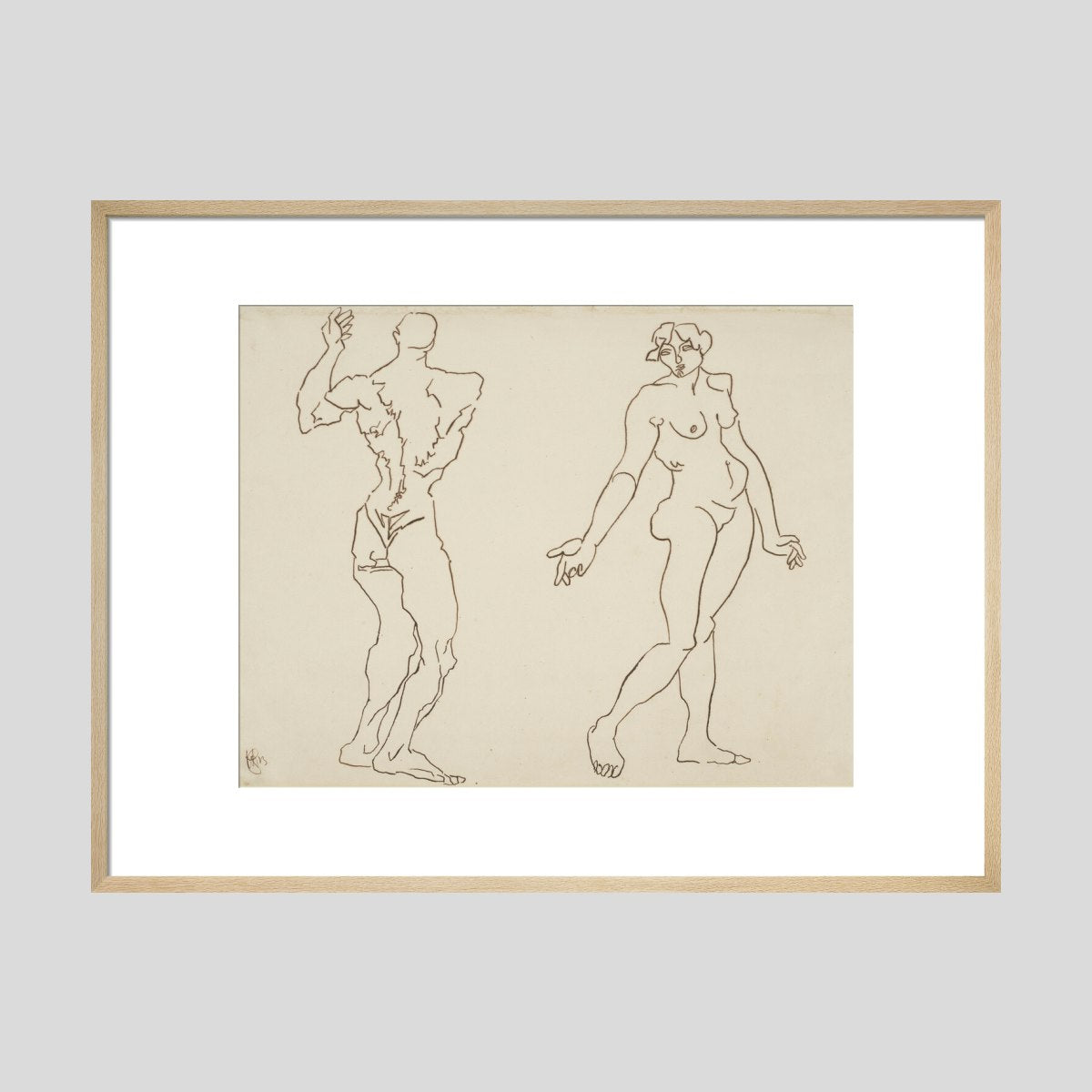 Henri Gaudier-Brzeska Male and female nude Print