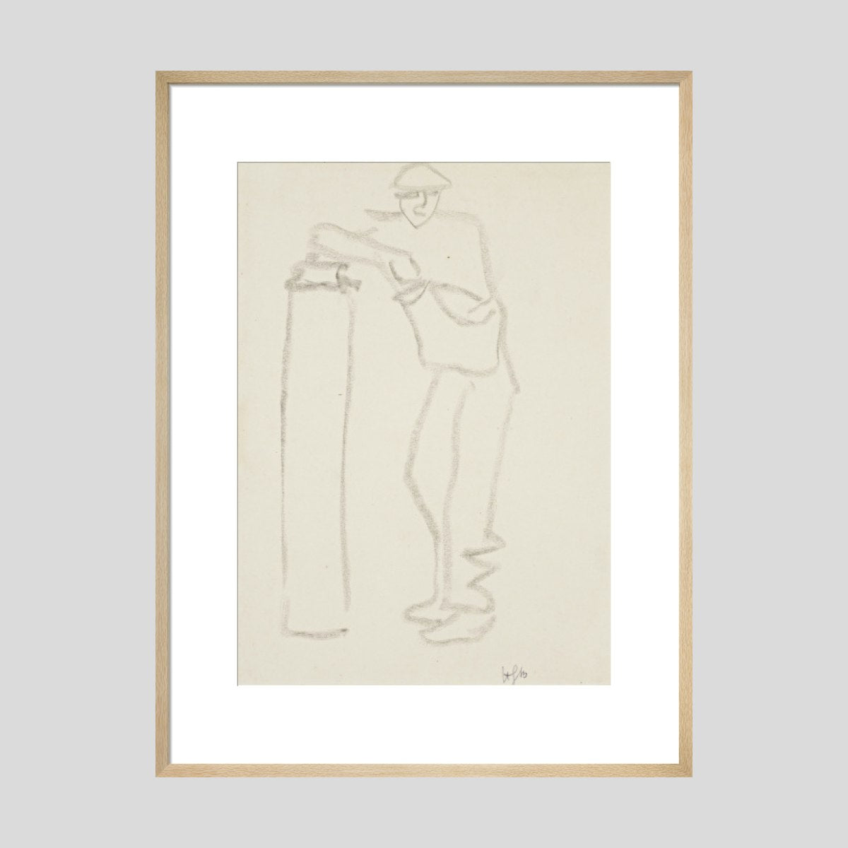 Henri Gaudier-Brzeska Man leaning on a pillar Print