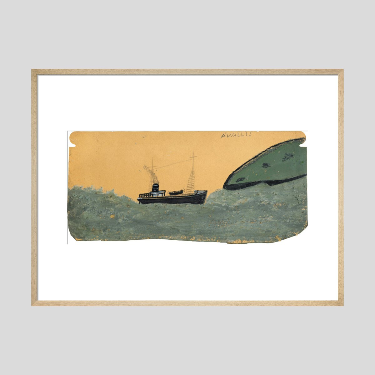 Alfred Wallis Motor vessel near land Print