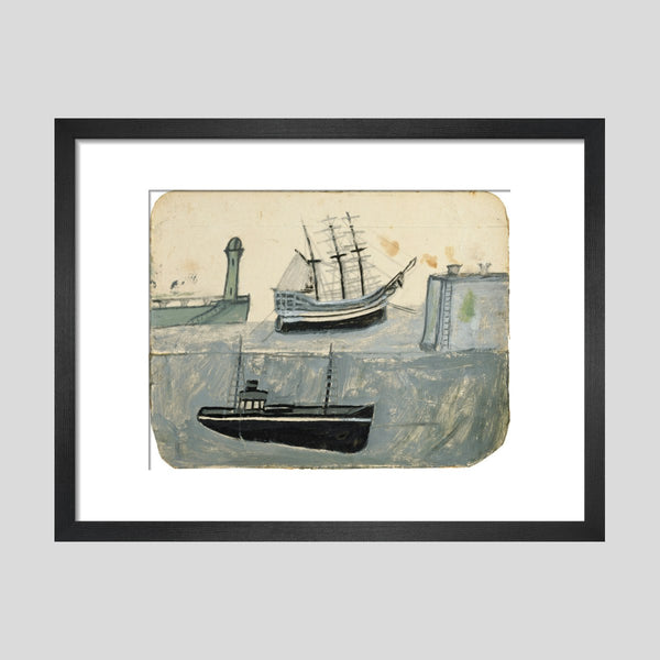 Alfred Wallis Ships in harbour Print Kettle's Yard