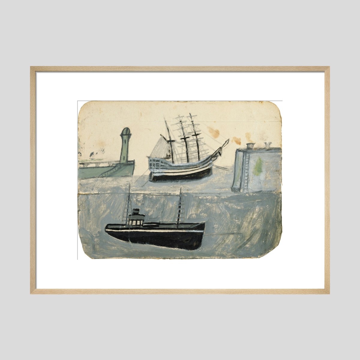 Alfred Wallis Ships in harbour Print