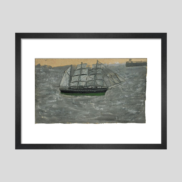 Alfred Wallis Grey threemaster Print Kettle's Yard
