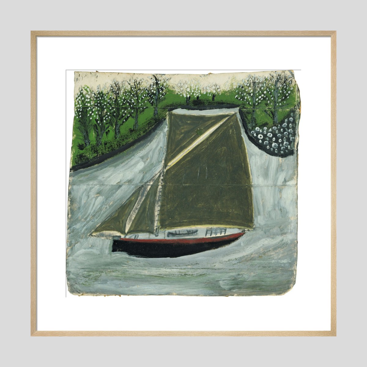 Alfred Wallis Sailing ship and orchard Print