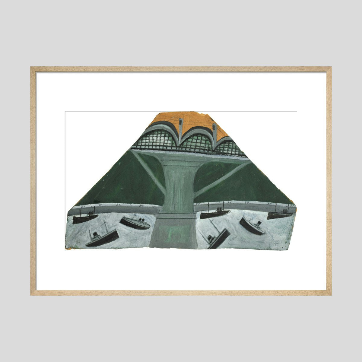 Alfred Wallis Boats under Saltash Bridge (Royal Albert Bridge) Print