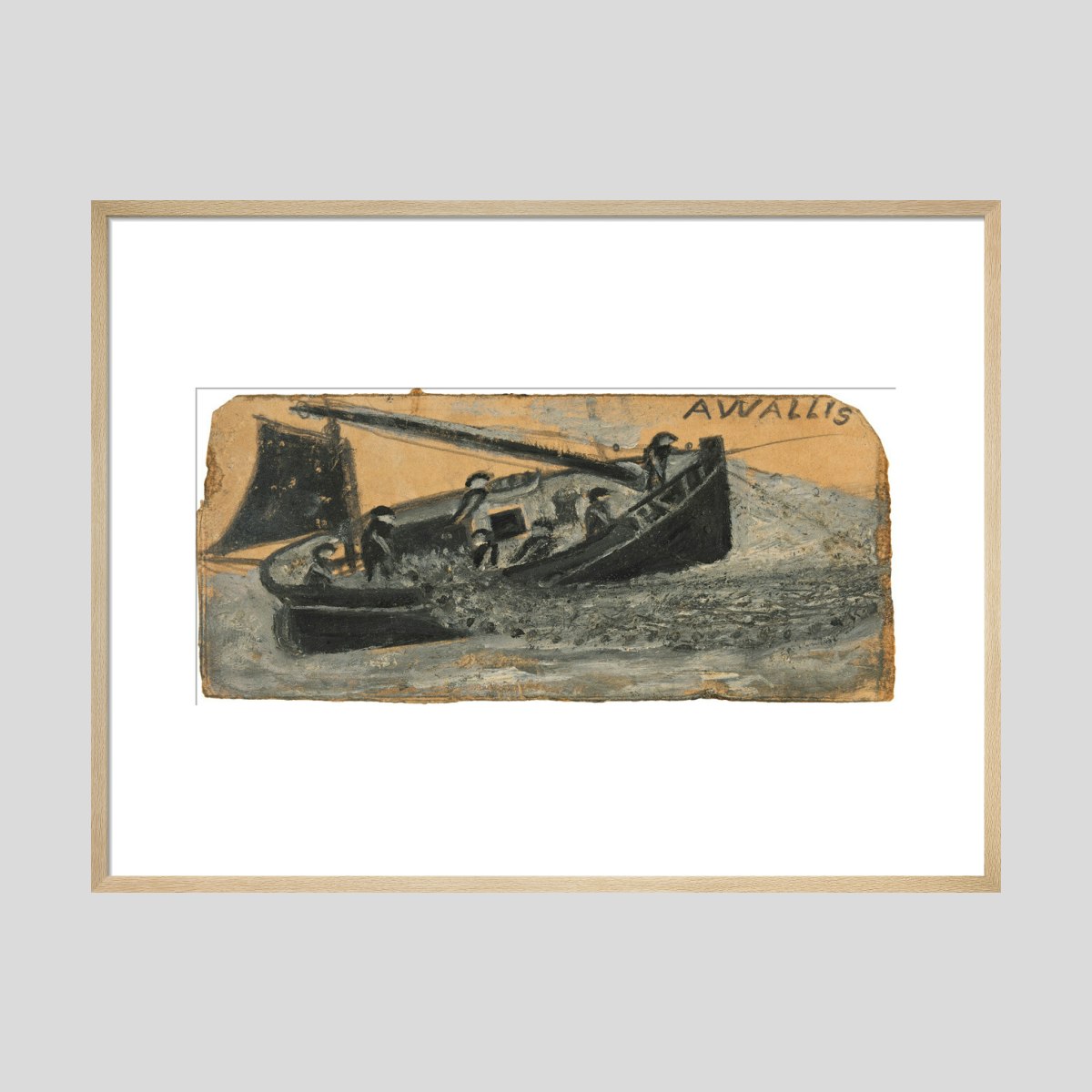 Alfred Wallis Boat with fishermen letting out nets - PZ11 the Flying Scud Print