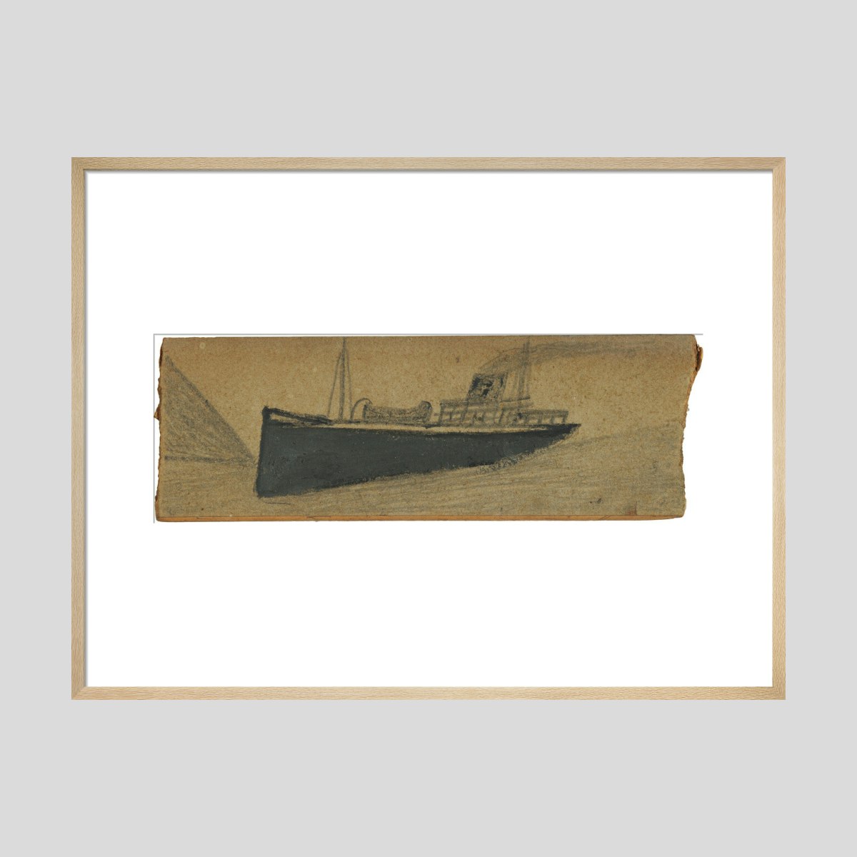 Alfred Wallis Grey steam boat Print