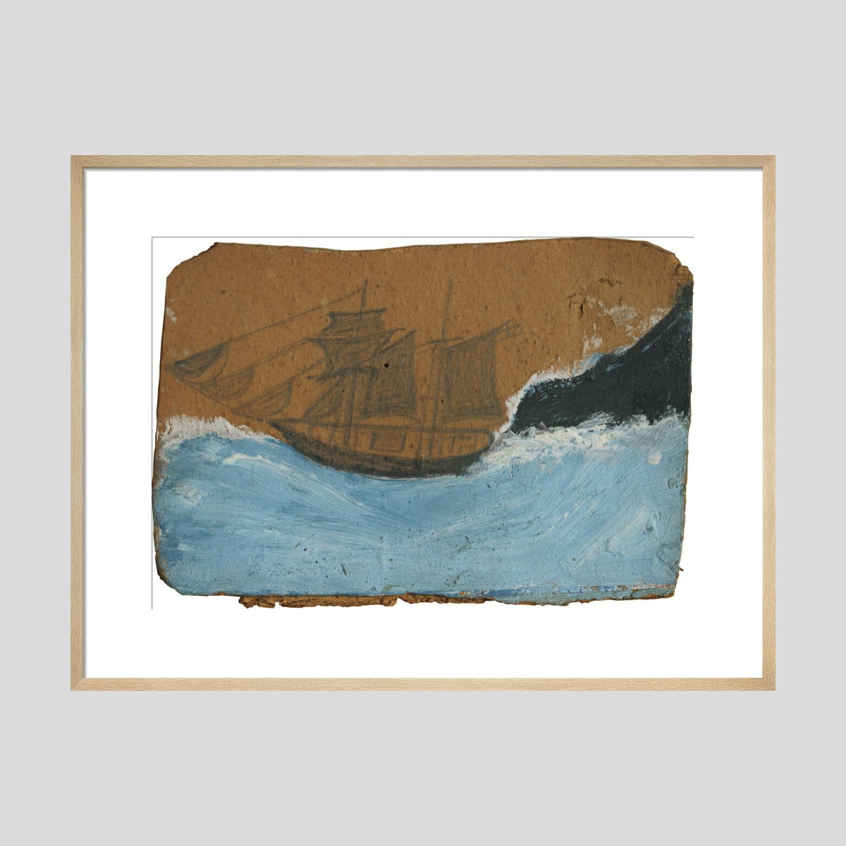 Alfred Wallis Schooner on a blue sea Print