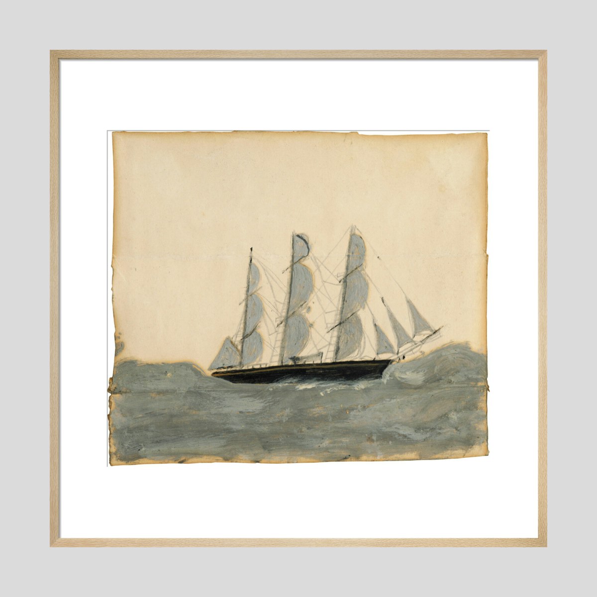 Alfred Wallis Three-master against a white sky Print