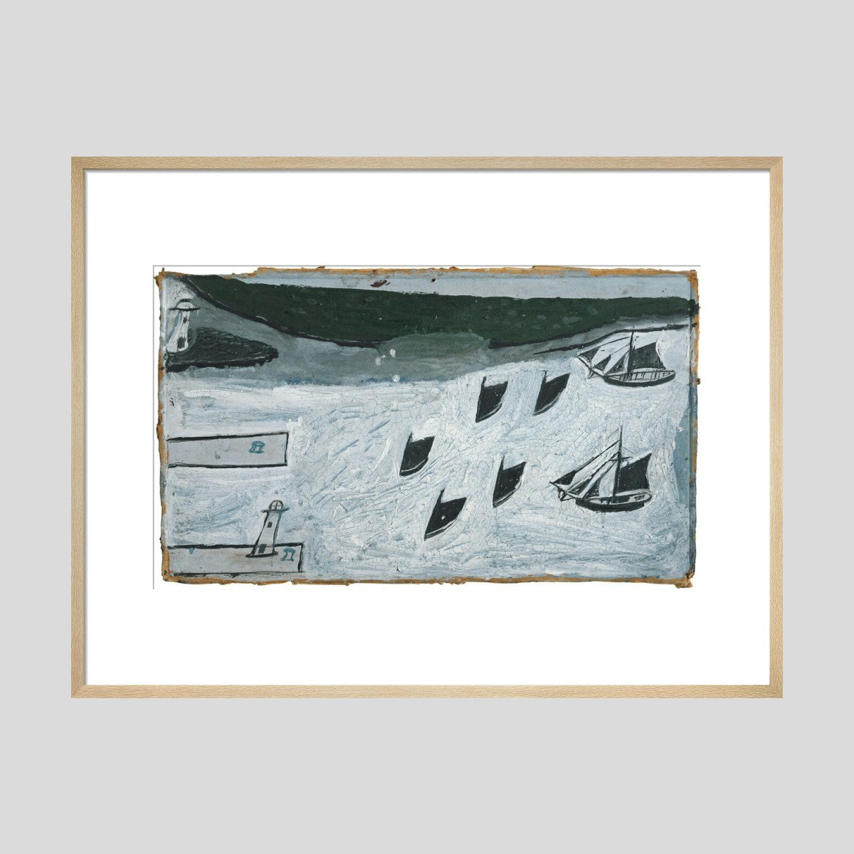 Alfred Wallis Seven boats entering harbour Print