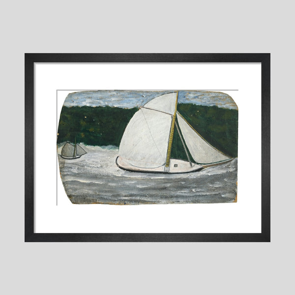 Alfred Wallis Boat with yellow mast in full sail print Kettle's Yard