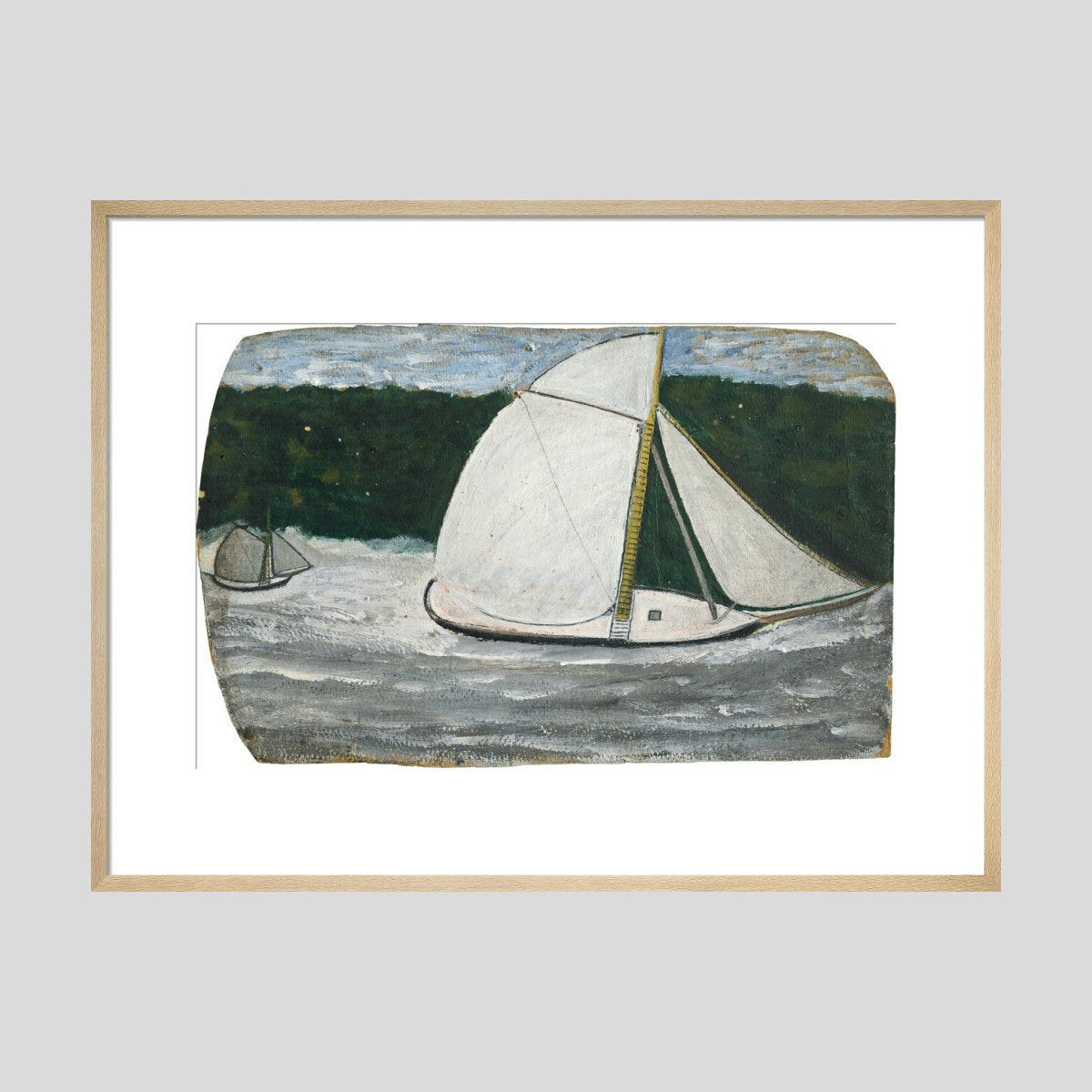 Alfred Wallis Boat with yellow mast in full sail print