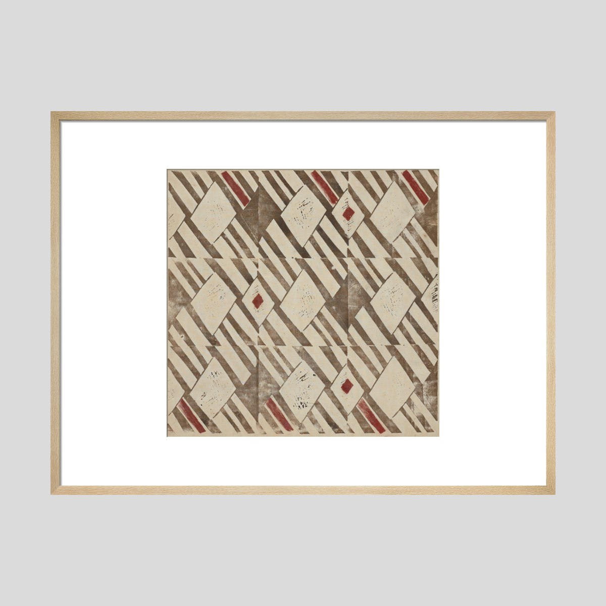 Ben Nicholson Design (brown and red) Print