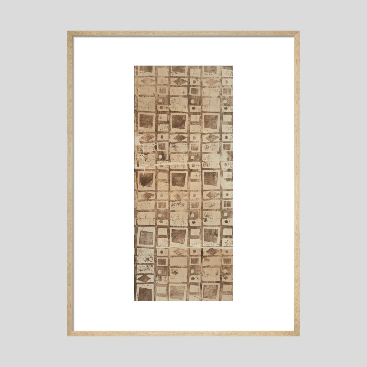 Ben Nicholson Design (brown with little squares) Print