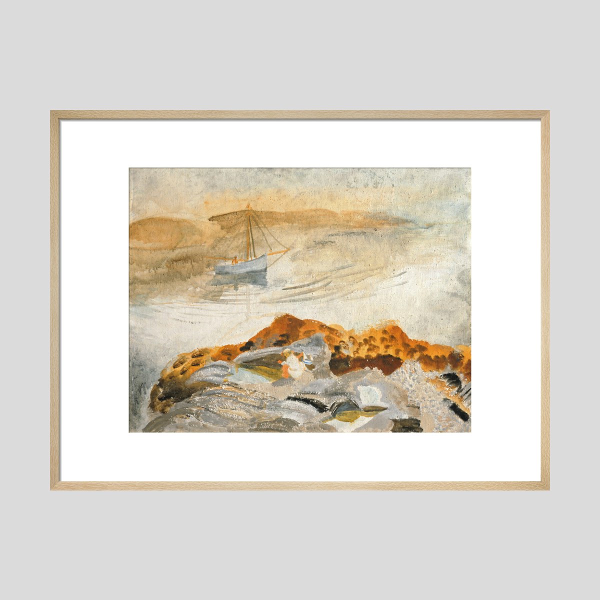 Winifred Nicholson Seascape with Dinghy (or Seascape with Two Boats) Print