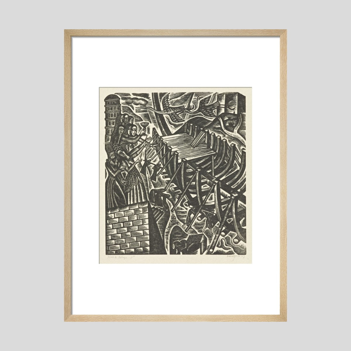 David Jones The Deluge (3): The Mockers and the Building of the Ark Print