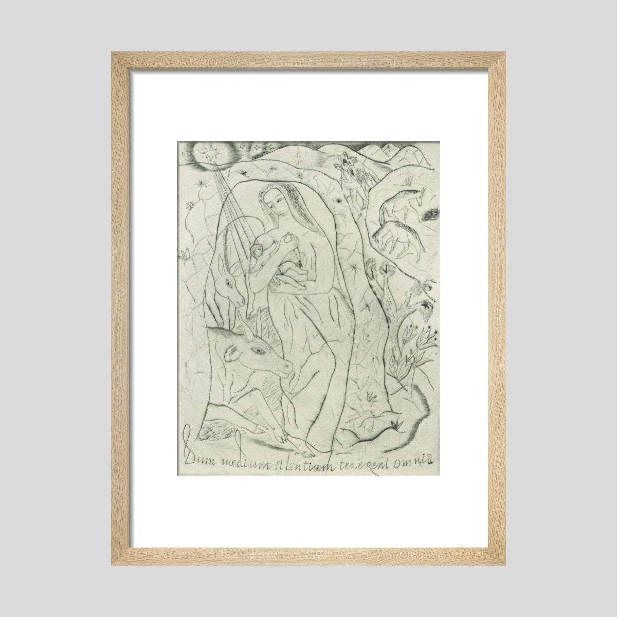 David Jones Nativity with Beasts and Shepherds Print