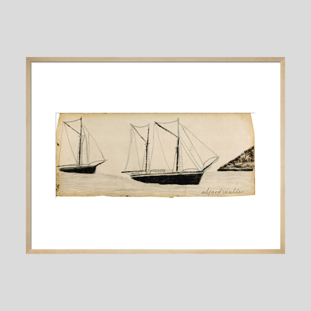 Alfred Wallis Two sailing ships Print