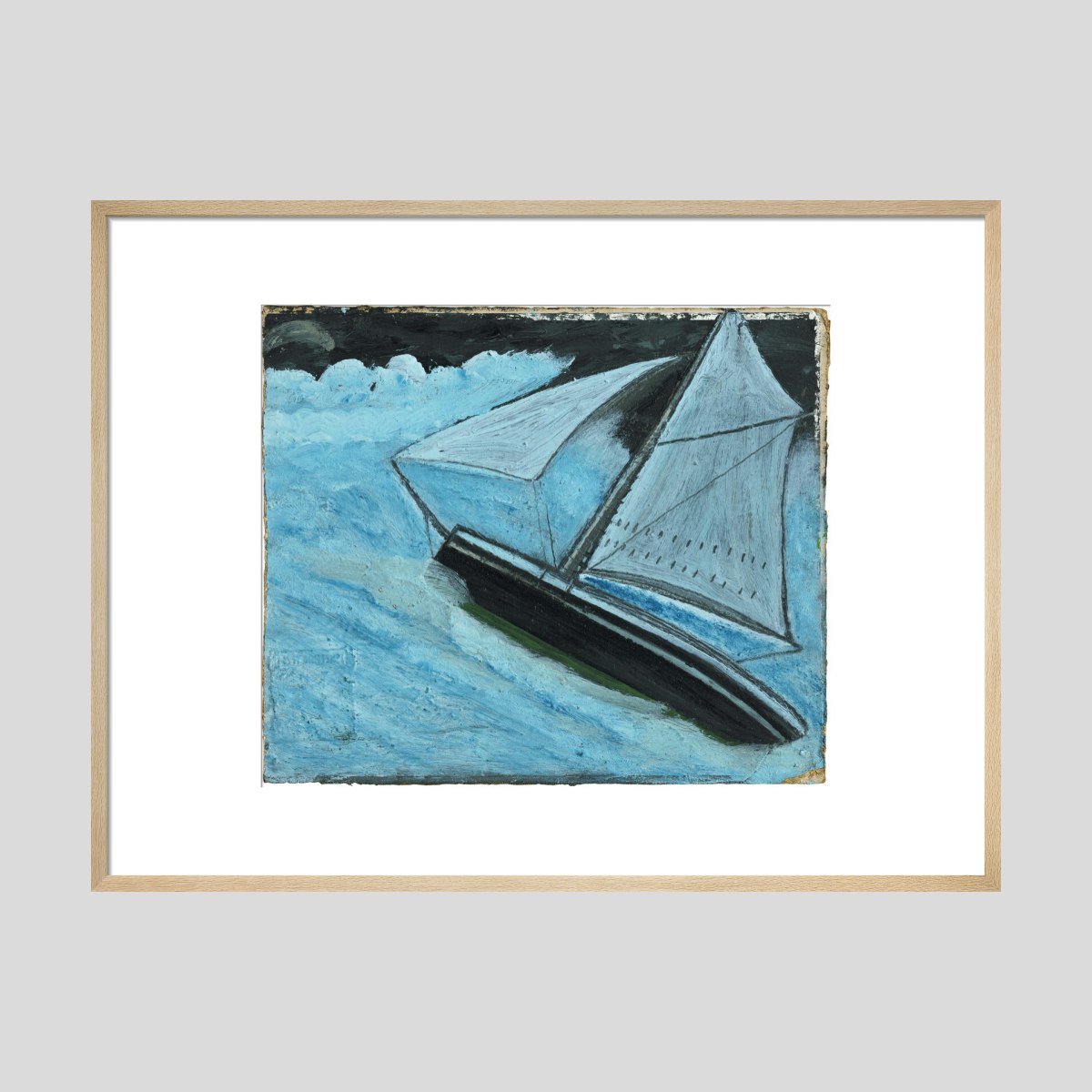 Alfred Wallis Small boat in a rough sea Print