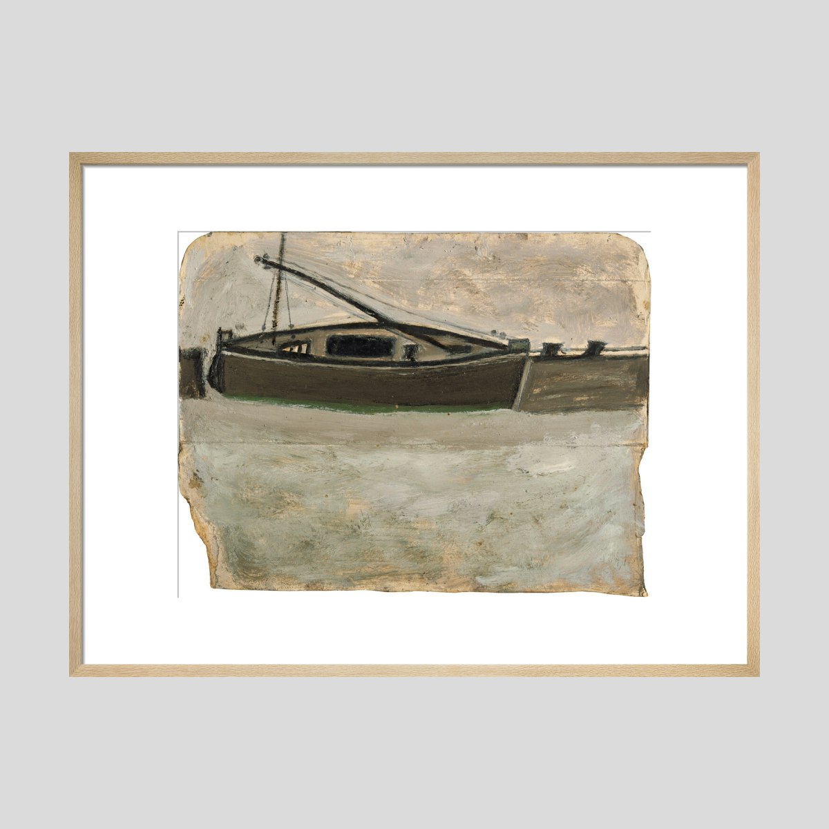 Alfred Wallis Fishing boat with mast stepped Print