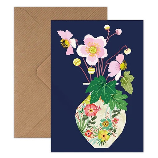 Brie Harrison Japanese Anemones Greetings Card