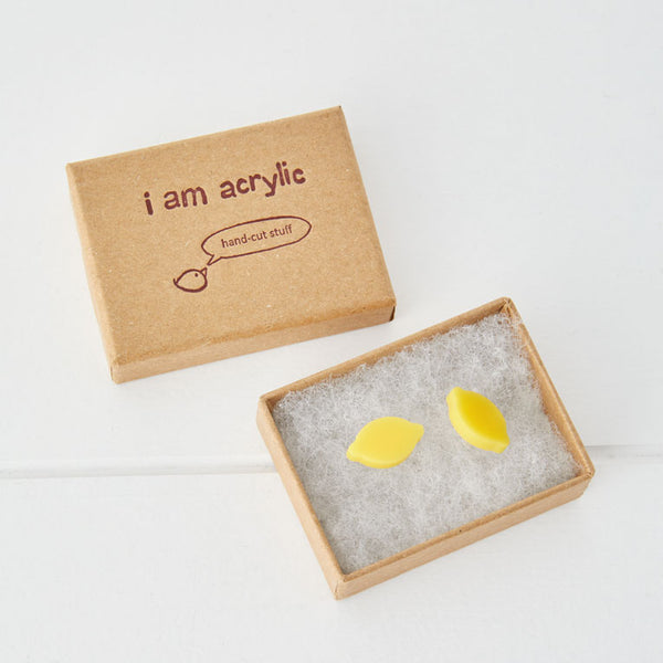 I Am Acrylic Lemon Stud Earrings Kettle's Yard