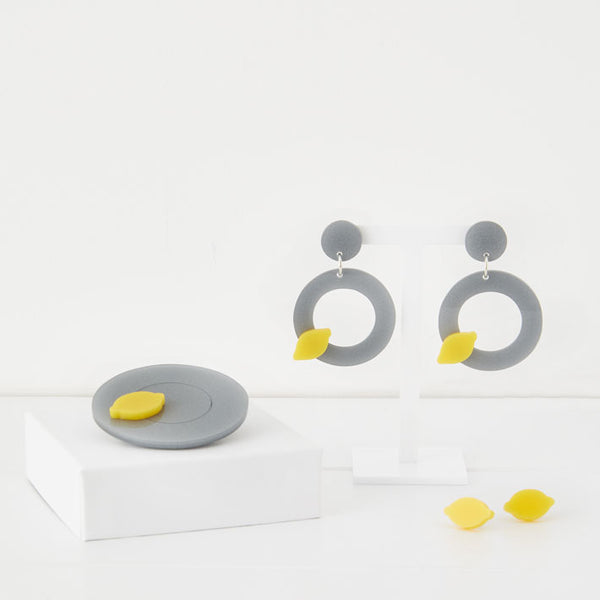 I Am Acrylic Lemon Stud Earrings Kettle's Yard