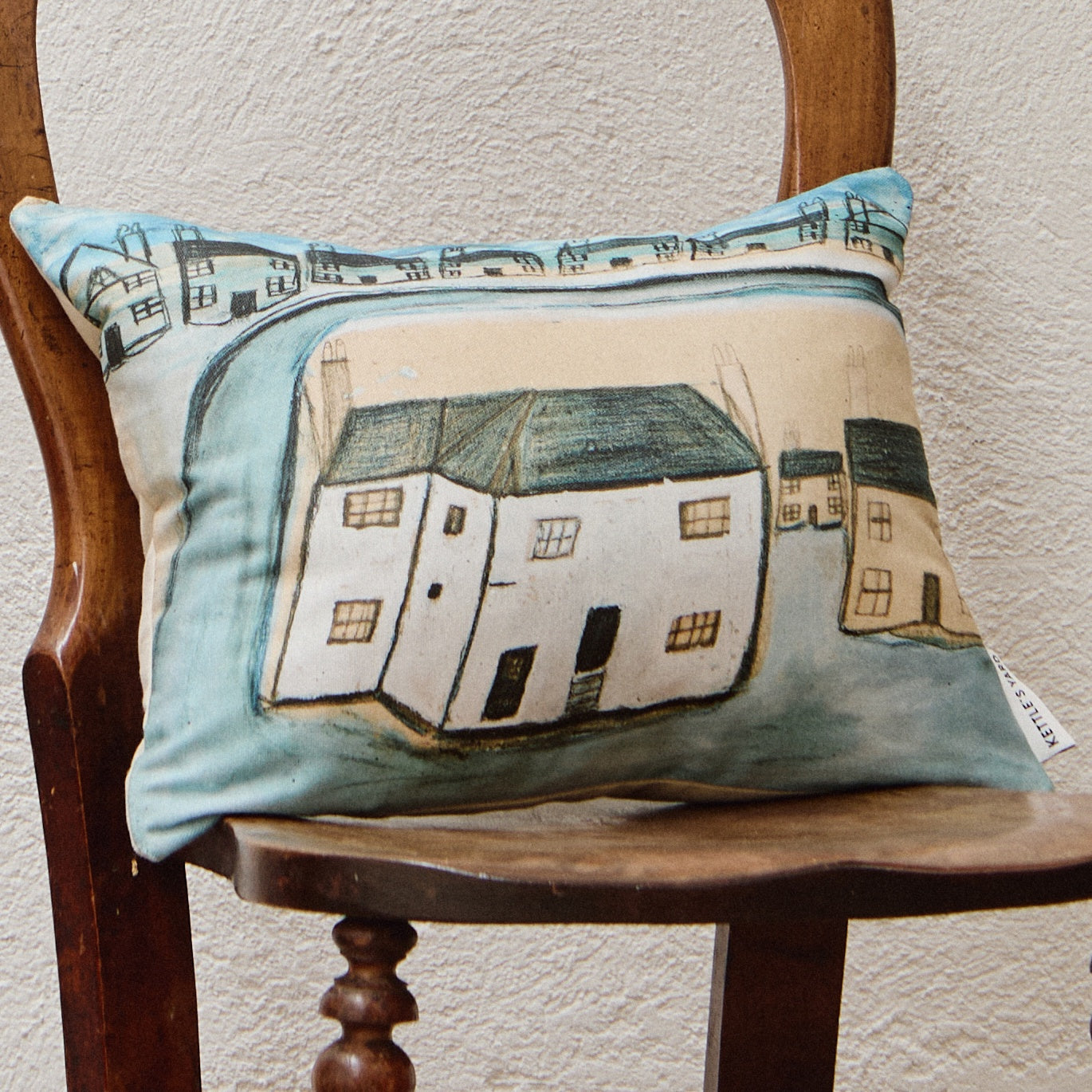 Alfred Wallis White house and cottages Cushion Cover