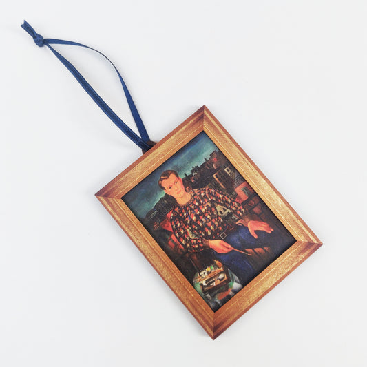 Christopher Wood Self-Portrait Wooden Hanging Decoration
