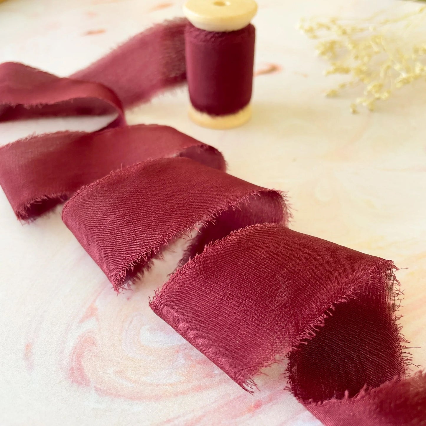 Raw Edge Habotai Silk Ribbon Spool