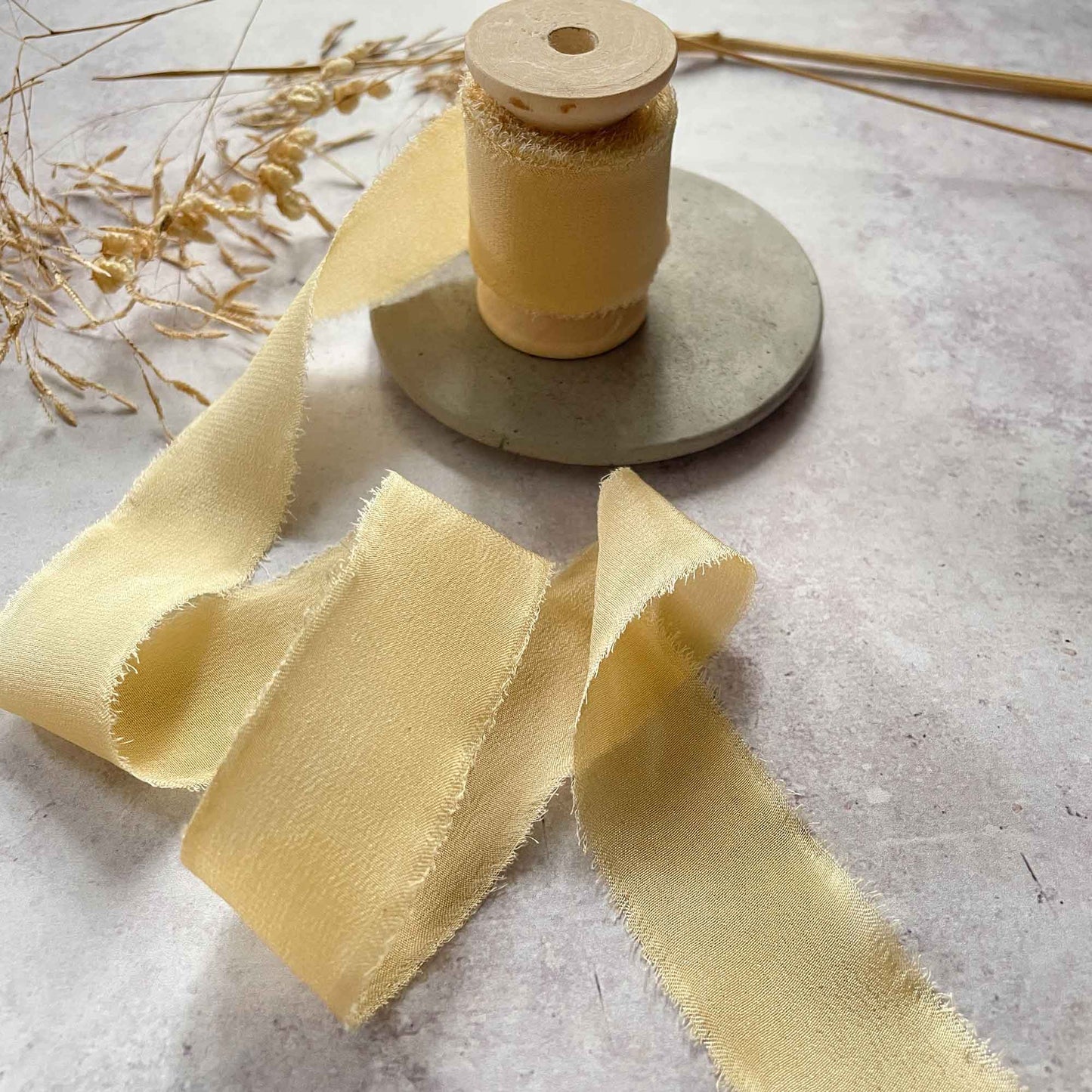 Raw Edge Habotai Silk Ribbon Spool