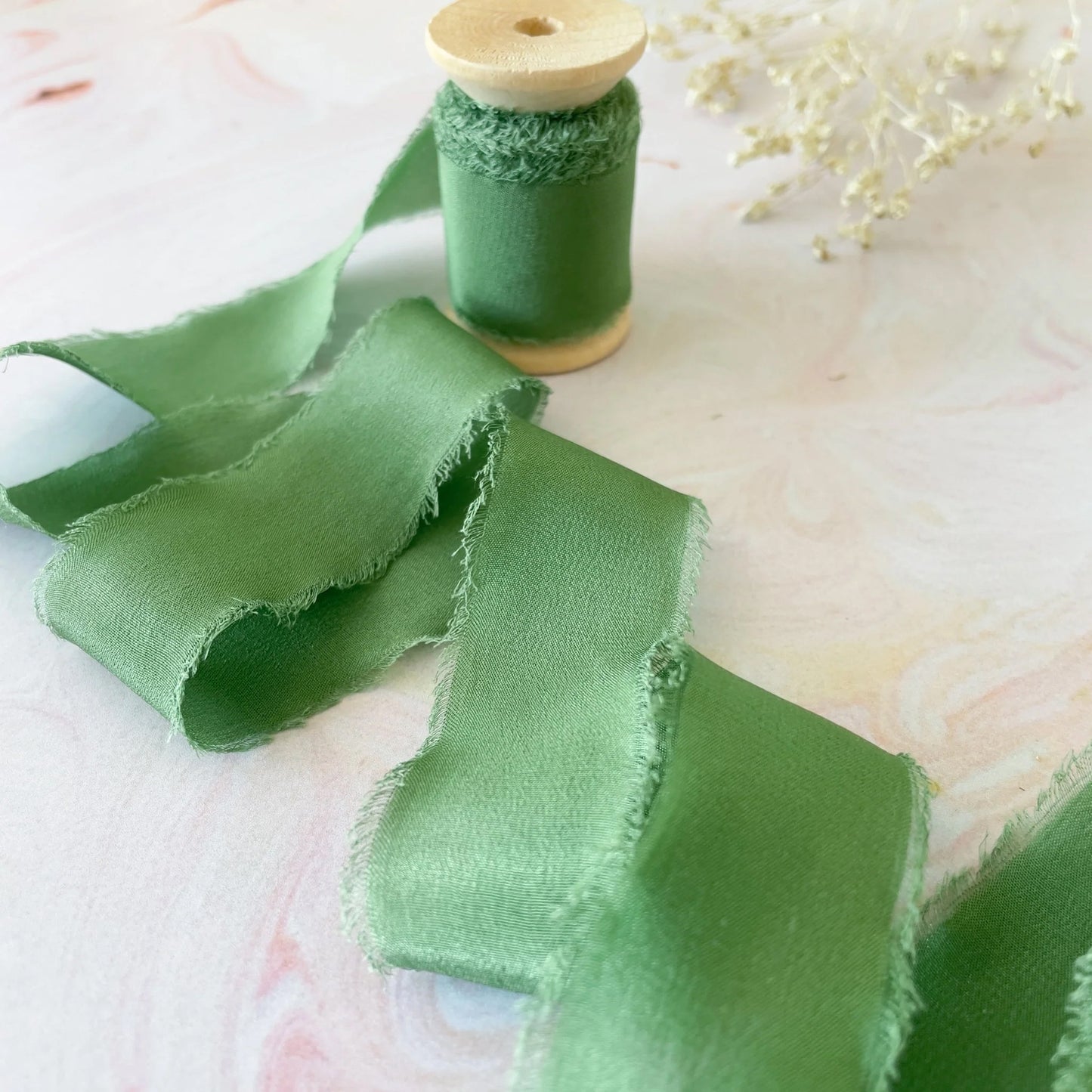 Raw Edge Habotai Silk Ribbon Spool