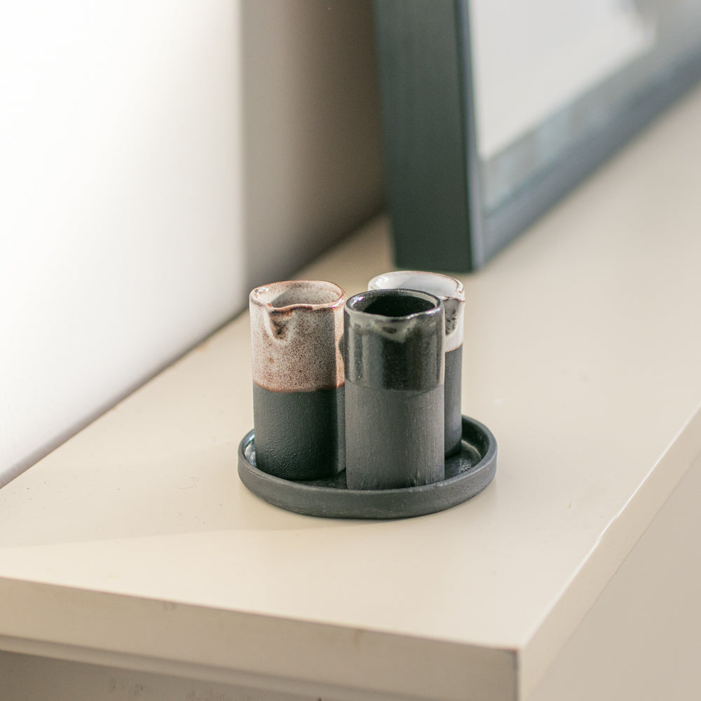 Naked Clay Ceramics Black Stoneware Miniature Vessel (Single)