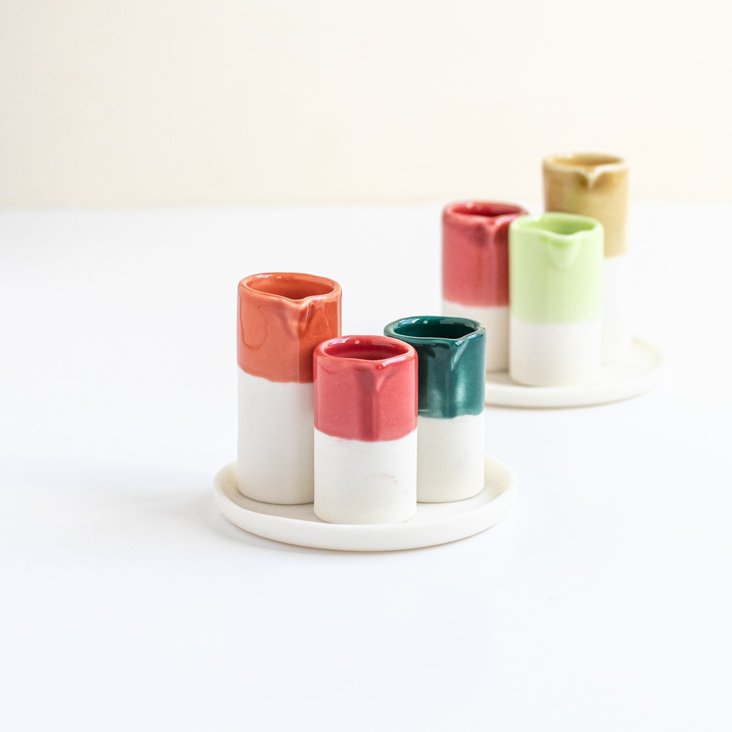 Naked Clay Ceramics Set of 3 Small Vessels with Tray