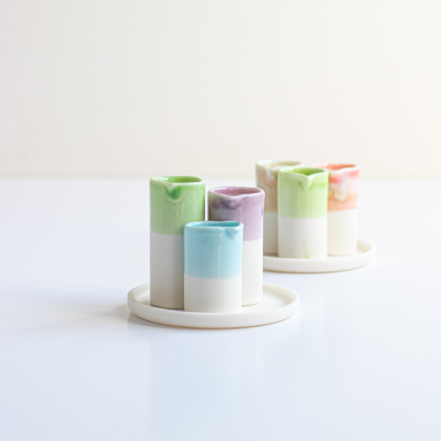 Naked Clay Ceramics Set of 3 Small Vessels with Tray
