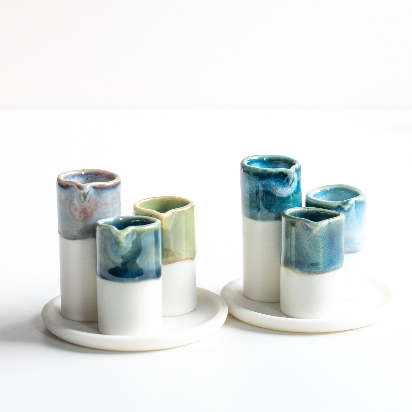 Naked Clay Ceramics Set of 3 Small Vessels with Tray