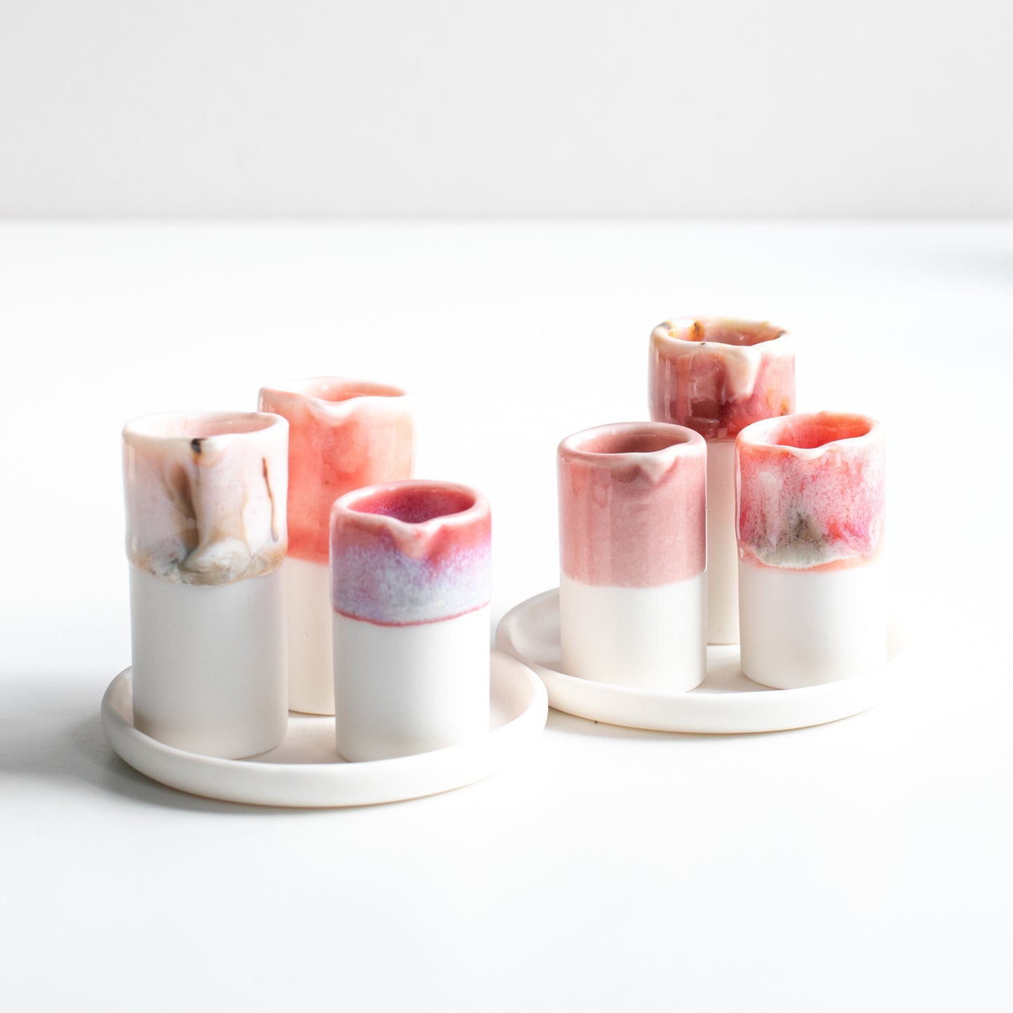 Naked Clay Ceramics Set of 3 Small Vessels with Tray