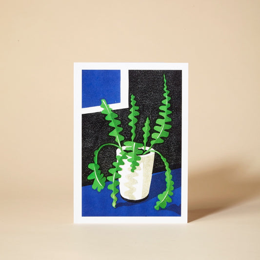 Pressed & Folded Fishbone Cactus Greetings Card