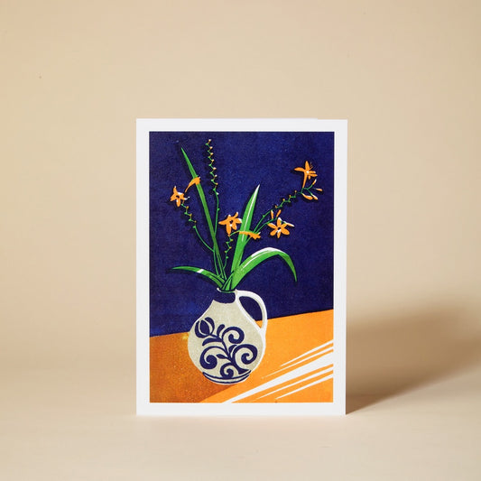 Pressed & Folded Crocosmia Greetings Card