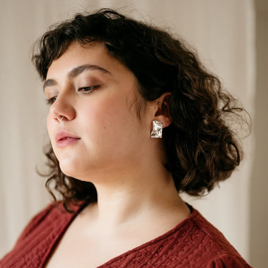 Studio Adorn Crinkle Stud Earrings