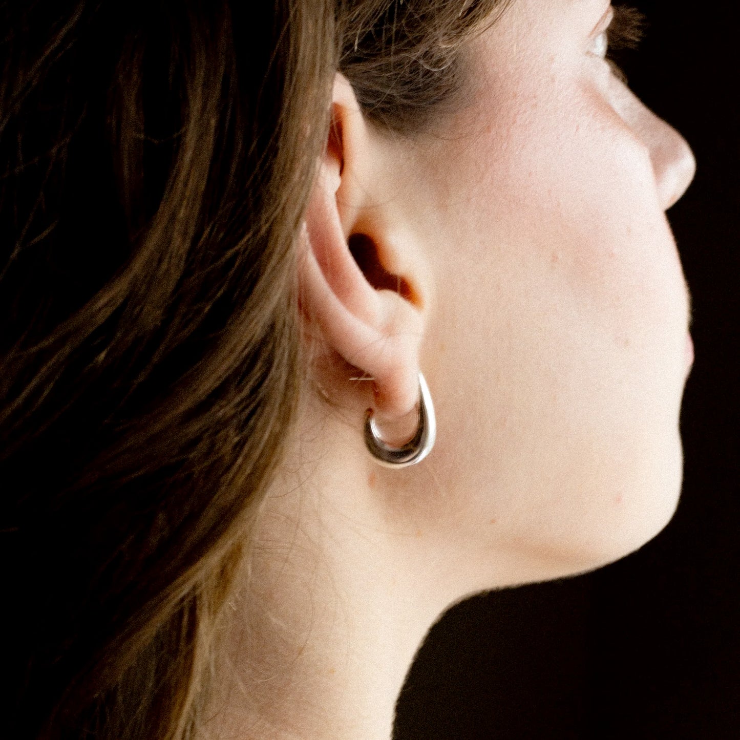 Studio Adorn Solid Silver Curl Drop Studs