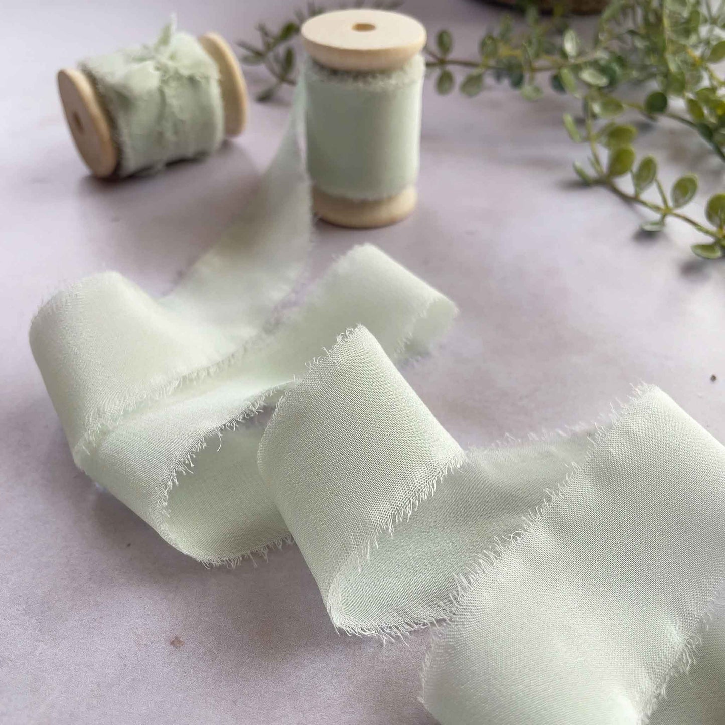 Raw Edge Habotai Silk Ribbon Spool