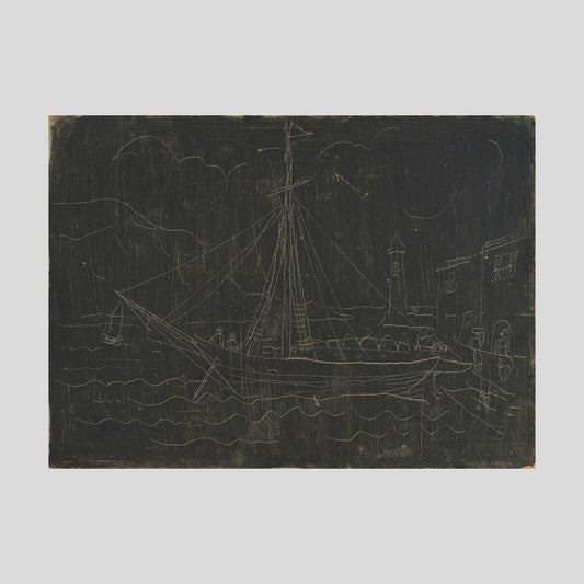 Christoper Wood Ship in Harbour Print