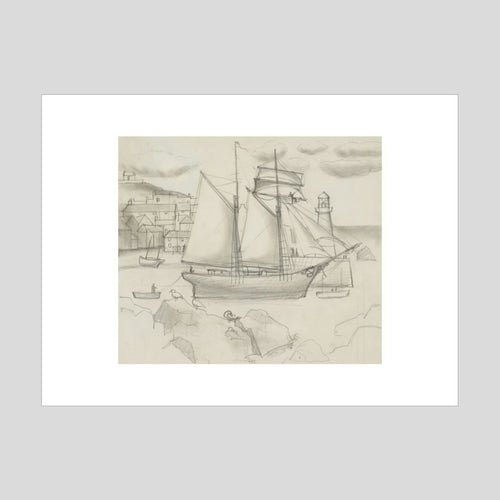 Christoper Wood Ship in Harbour Print